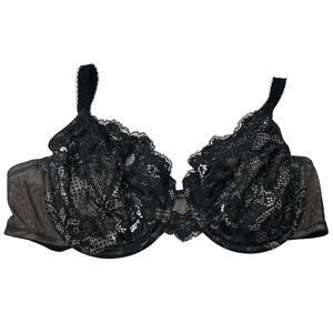 Wacoal black lace unlined bra 34DD